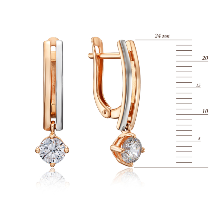 12345 Золоті сережки з фіанітом Tesori Zirconia. Артикул 21879/01/1/4024 12345 грн19,719 12345