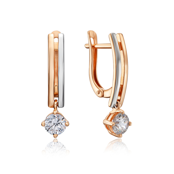 12345 Золоті сережки з фіанітом Tesori Zirconia. Артикул 21879/01/1/4024 12345 грн19,719 12345