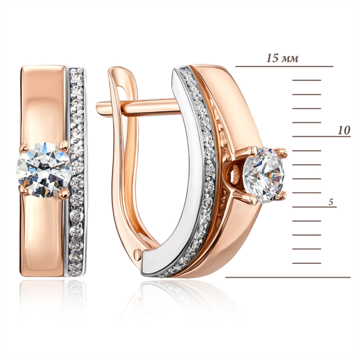 12345 Золоті сережки з фіанітами S. Артикул 22063/01/1/322 12345 грн16,513 12345