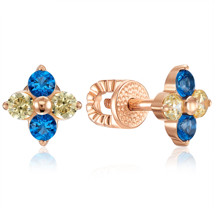 12345 Золоті пусети з фіанітами. Артикул 23507/01/0/4843 12345 грн6,168 12345