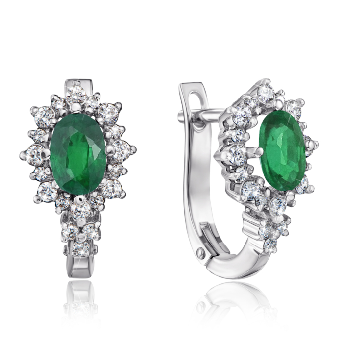 12345 Золоті сережки зі смарагдами і діамантами. Артикул 52706/1.5б см 12345 грн85,012 12345