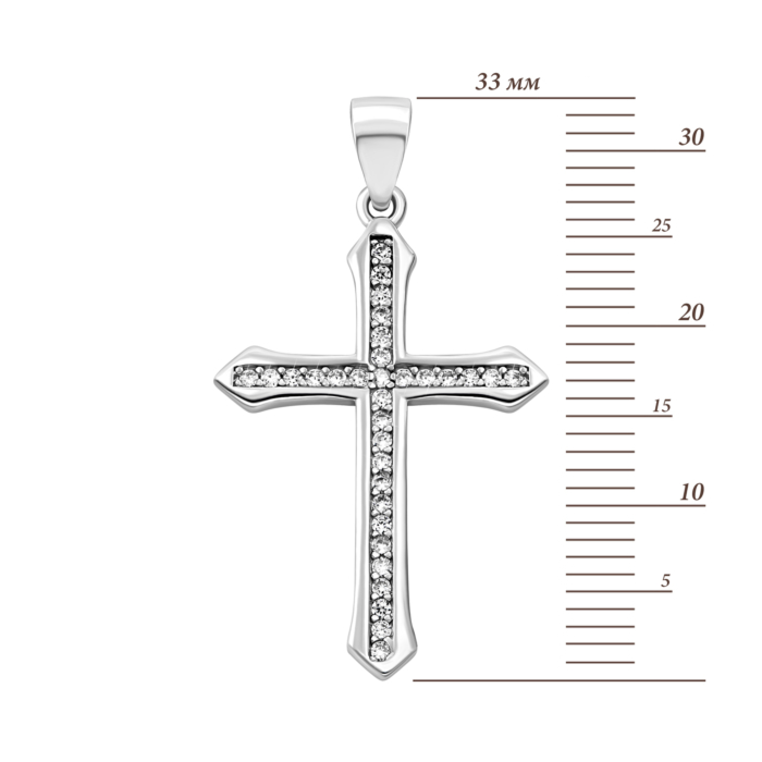 12345 Срібний хрестик з фіанітами. Артикул UG52P16044 12345 грн999 12345