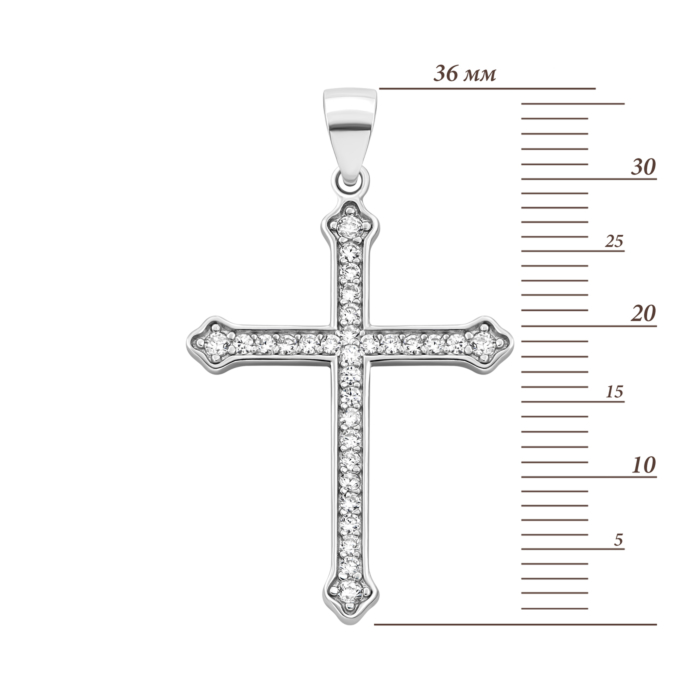12345 Срібний хрестик з фіанітами. Артикул UG52P17944 12345 грн894 12345