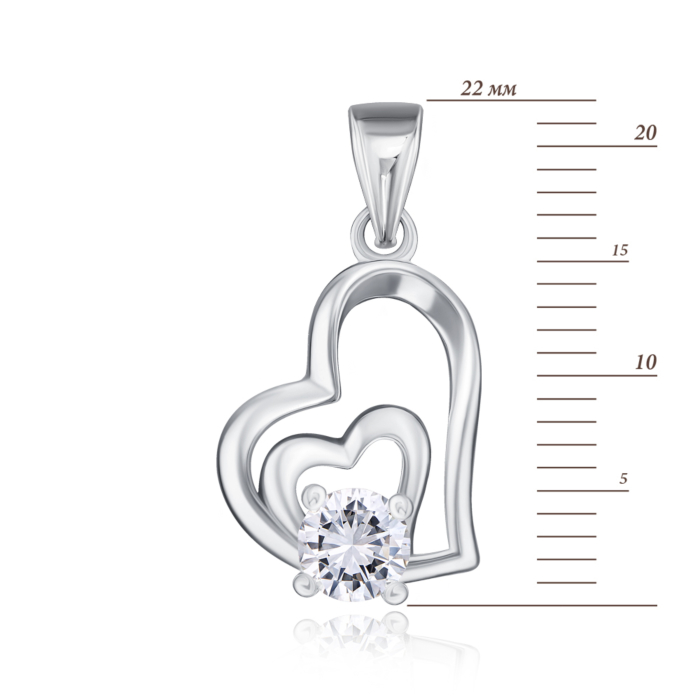 12345 Срібна підвіска з фіанітом. Артикул 2P19118-P/12/1 12345 грн1,530 12345