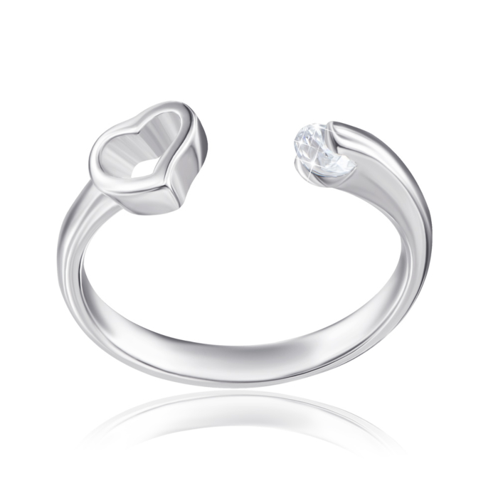 12345 Срібна каблучка «Серце» з фіанітом. Артикул 2R25001-R/12/1 12345 грн1,479 12345