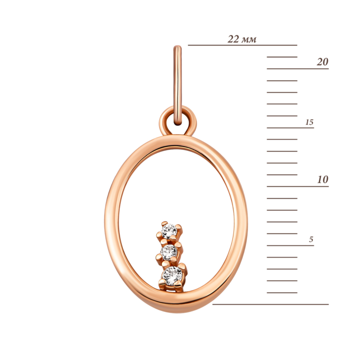 Золотая подвеска с фианитами. Артикул UG53101017601