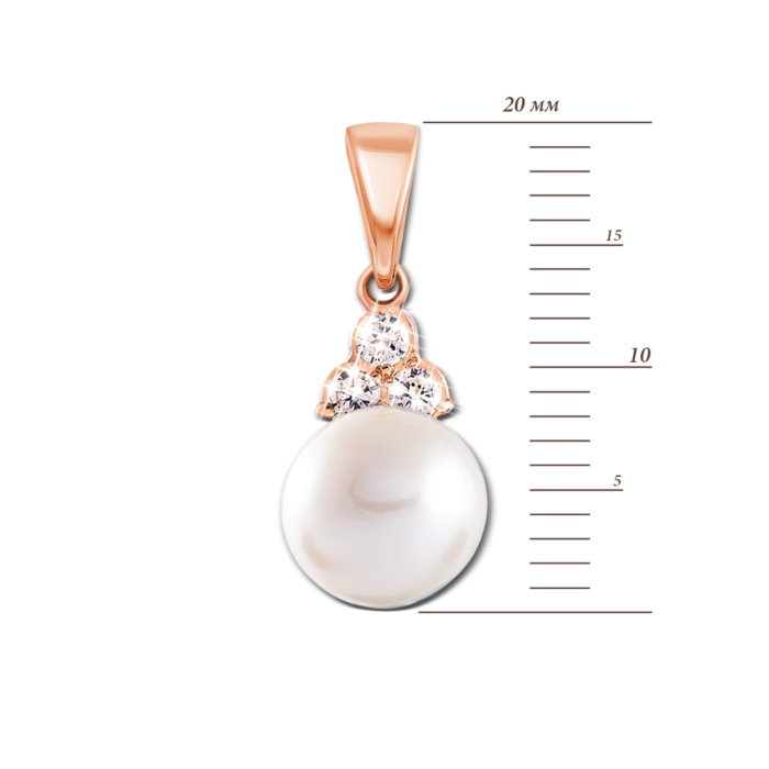 12345 Золота підвіска з перлиною і фіанітами. Артикул 31114 с к 12345 грн8,763 12345