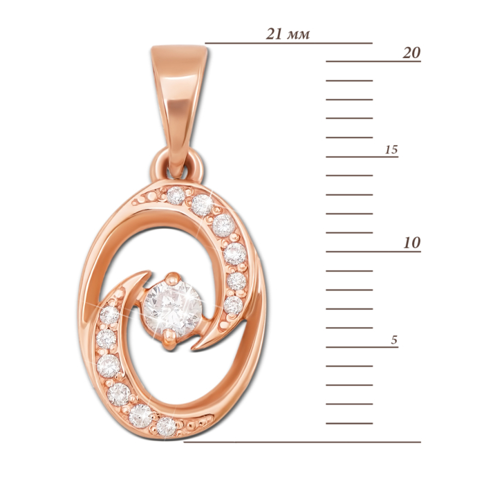 Золотая подвеска с фианитами. Артикул 31161