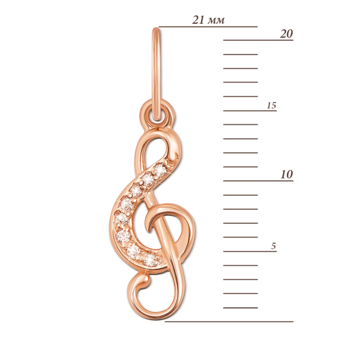 12345 Золота підвіска «Скрипковий ключ» з фіанітами. Артикул 31278 12345 грн1,914 12345