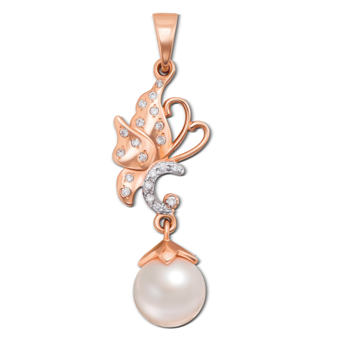 12345 Золота підвіска з перлиною і фіанітами. Артикул 31321 12345 грн7,120 12345