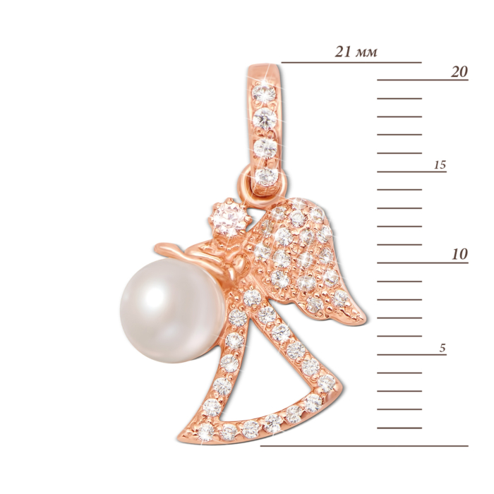 12345 Золота підвіска з перлиною і фіанітами. Артикул 31363 12345 грн7,444 12345