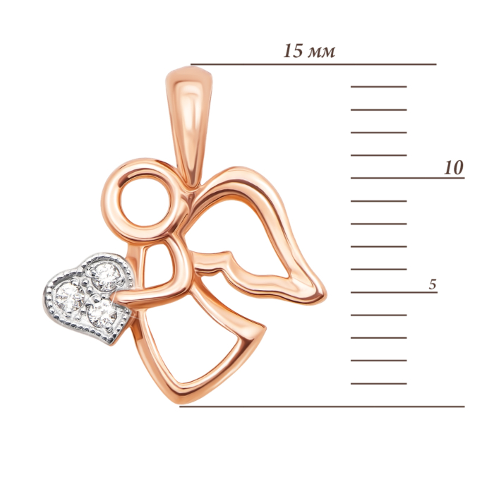 12345 Золота підвіска «Янгол» з фіанітами. Артикул 31375 12345 грн3,531 12345