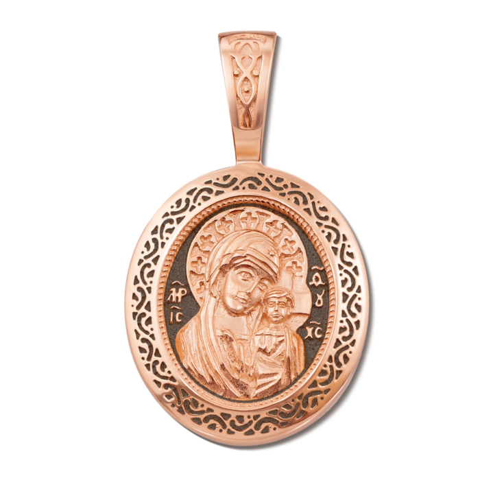 12345 Золота підвіска-іконка Божої Матері «Казанська». Артикул 31393/2 12345 грн29,384 12345