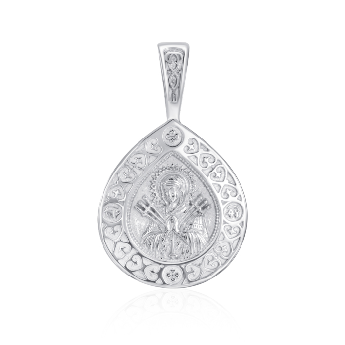 12345 Срібна підвіска-іконка Божої Матері Семистрільна. Артикул 31400/12/1 (с31400) 12345 грн3,609 12345