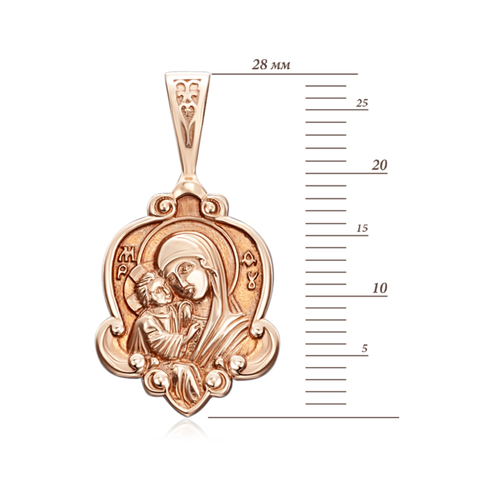 12345 Золота підвіска-іконка Божої Матері «Володимирська». Артикул 31582/01/0 12345 грн19,395 12345