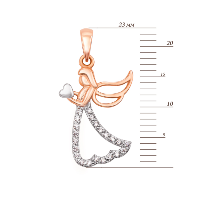 12345 Золота підвіска «Янгол» з фіанітами. Артикул 31628 12345 грн3,531 12345