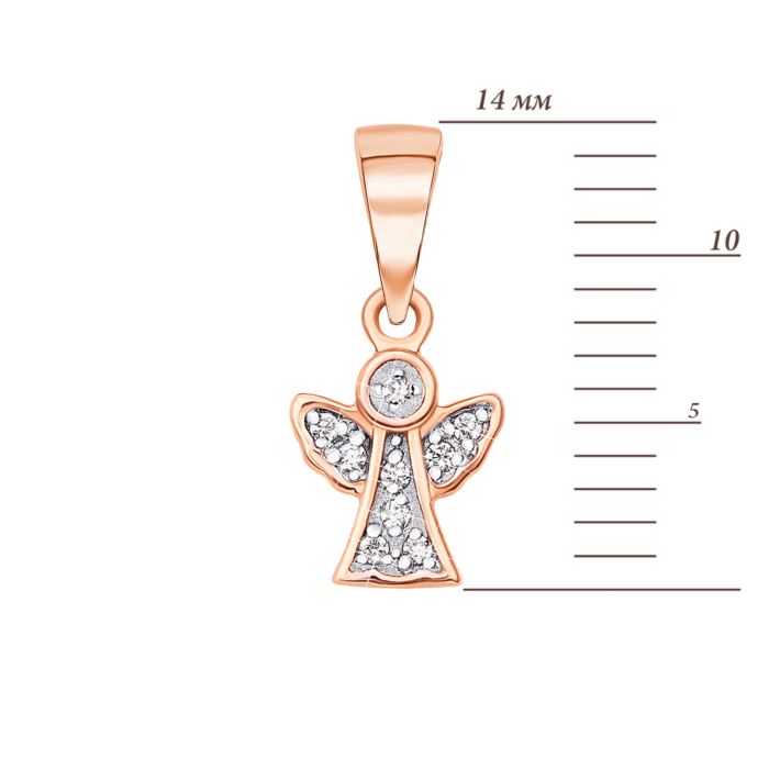 12345 Золота підвіска «Янгол» з фіанітами. Артикул 31655/01/1/42 12345 грн2,255 12345