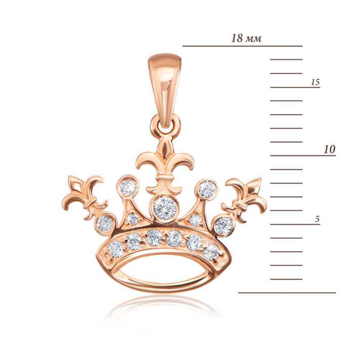 12345 Золота підвіска «Корона» з фіанітами. Артикул 31667/01/0/926 12345 грн3,658 12345