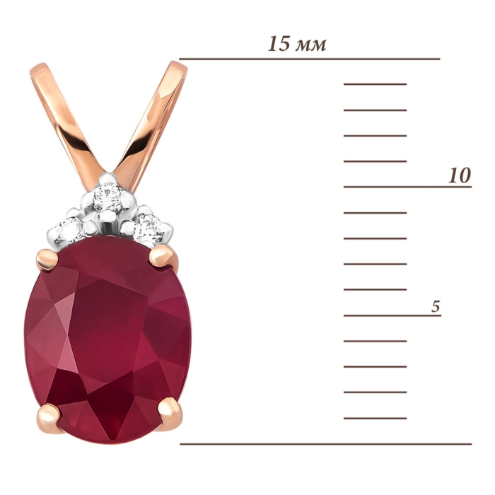 12345 Золота підвіска з рубіном і діамантом. Артикул UG533488RUBY 12345 грн31,183 12345