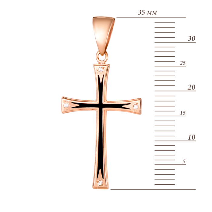 12345 Золотий хрестик з емаллю і фіанітами. Артикул 3502 12345 грн6,593 12345