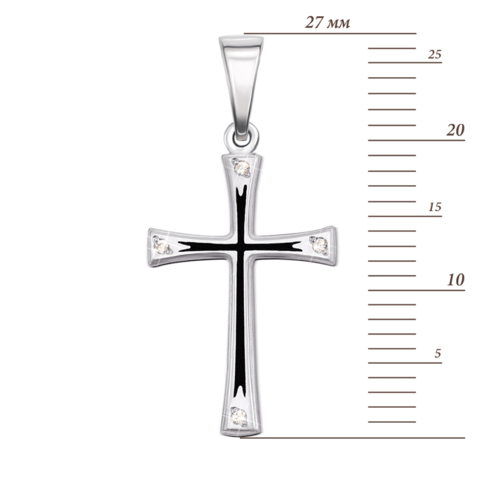 12345 Золотий хрестик з емаллю і фіанітами. Артикул 3502/б 12345 грн6,508 12345