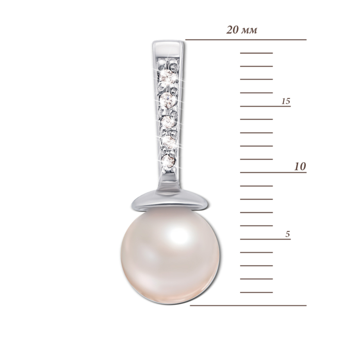 12345 Золота підвіска з перлиною і фіанітами. Артикул 3707/б 12345 грн7,700 12345