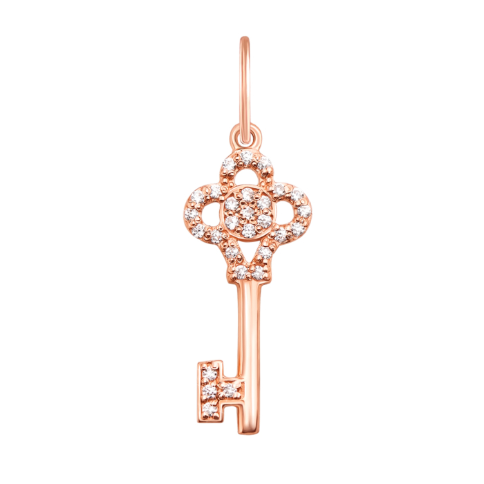 12345 Золота підвіска «Ключик» з фіанітами. Артикул 3734 12345 грн3,403 12345