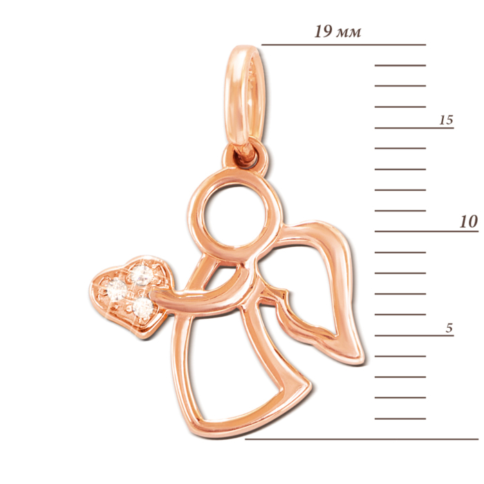 12345 Золота підвіска «Янгол» з фіанітами. Артикул 3841 12345 грн4,127 12345