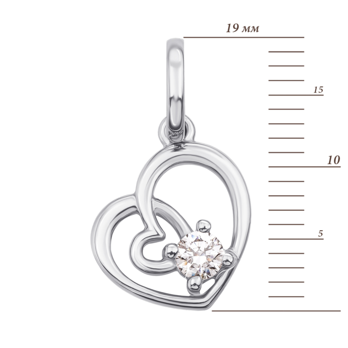 12345 Золота підвіска «Серце» з фіанітом S Zirconia. Артикул 3846/бSW 12345 грн2,720 12345