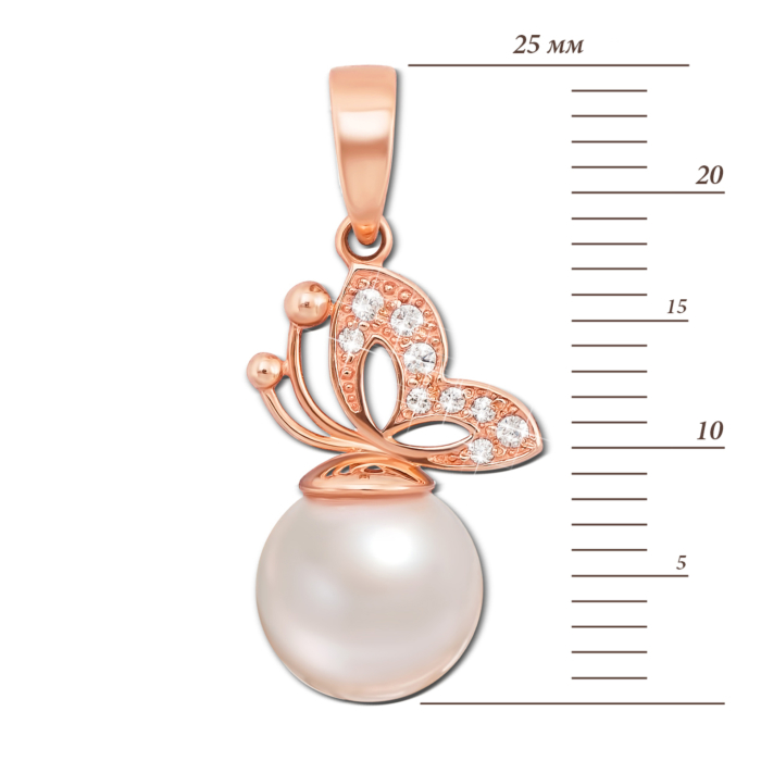 12345 Золота підвіска з перлиною і фіанітами. Артикул 3906 кс 12345 грн7,657 12345