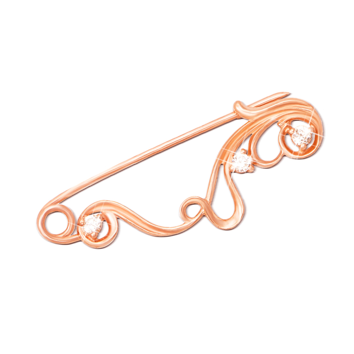 12345 Золота брошка-булавка з фіанітами. Артикул 4058 12345 грн4,892 12345