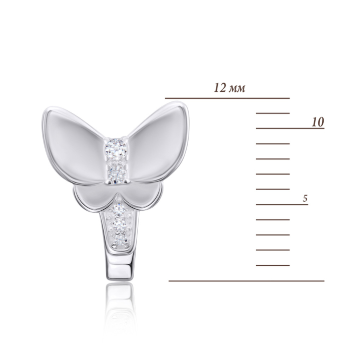 12345 Срібні сережки Метелики з фіанітами. Артикул 40719/12/1/3311 12345 грн1,692 12345