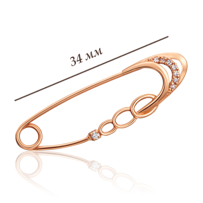 12345 Золота брошка-булавка з фіанітами. Артикул 4078 12345 грн4,679 12345