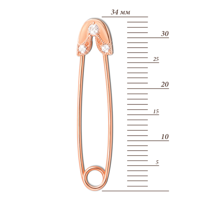 12345 Золота брошка-булавка з фіанітами. Артикул 4083 12345 грн4,764 12345