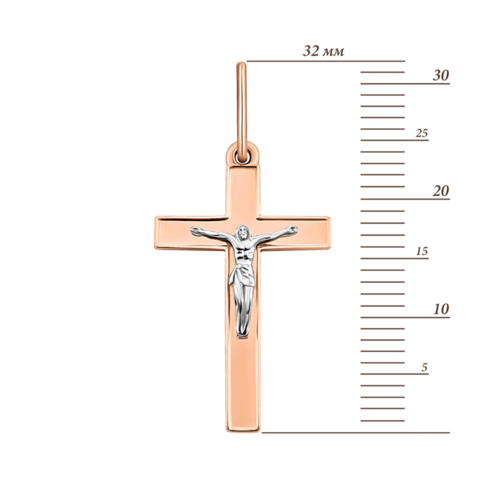 12345 Золотий хрестик. Розп'яття Христове. Артикул UG5501361 12345 грн4,866 12345