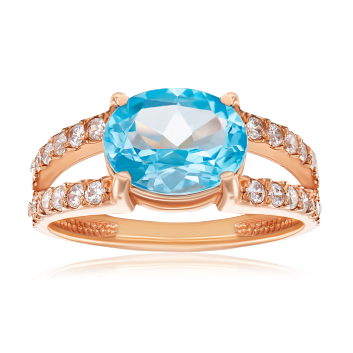 12345 Золота каблучка з топазом і фіанітами. Артикул 50188/топ с 12345 грн13,257 12345