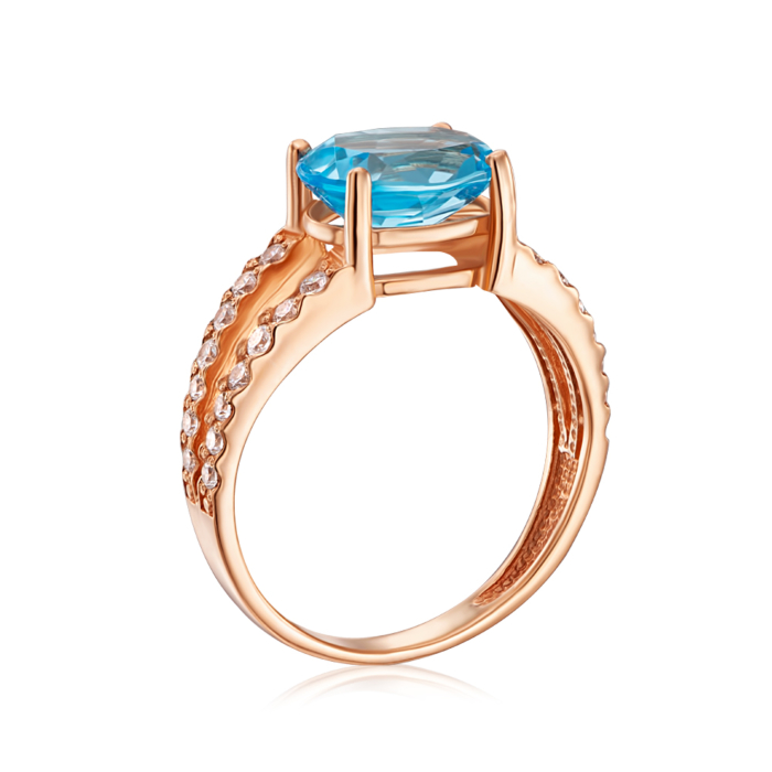 12345 Золота каблучка з топазом і фіанітами. Артикул 50188/топ с 12345 грн13,257 12345