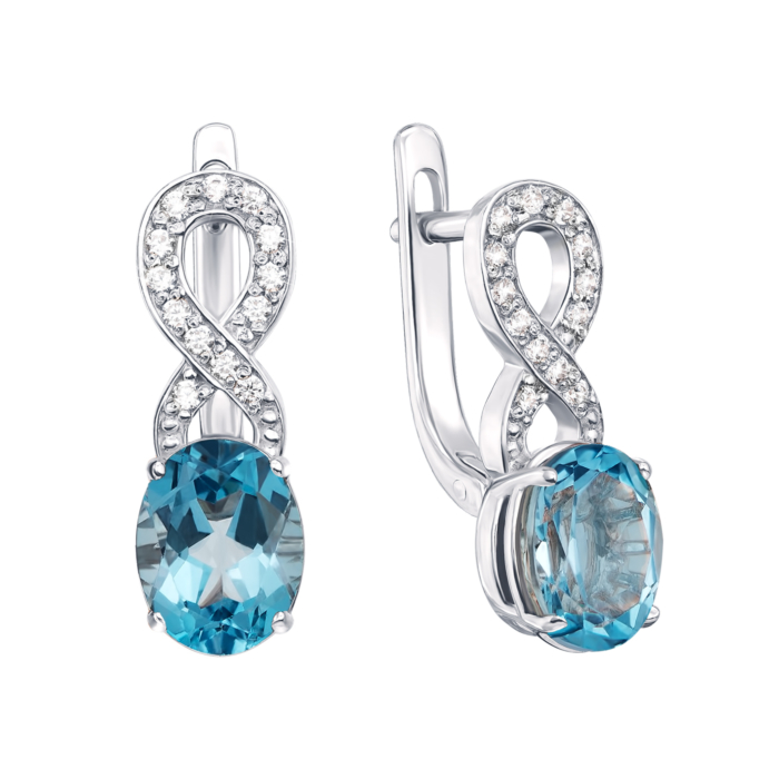 12345 Золоті сережки з топазом і фіанітами. Артикул 50250/б топ к 12345 грн19,740 12345