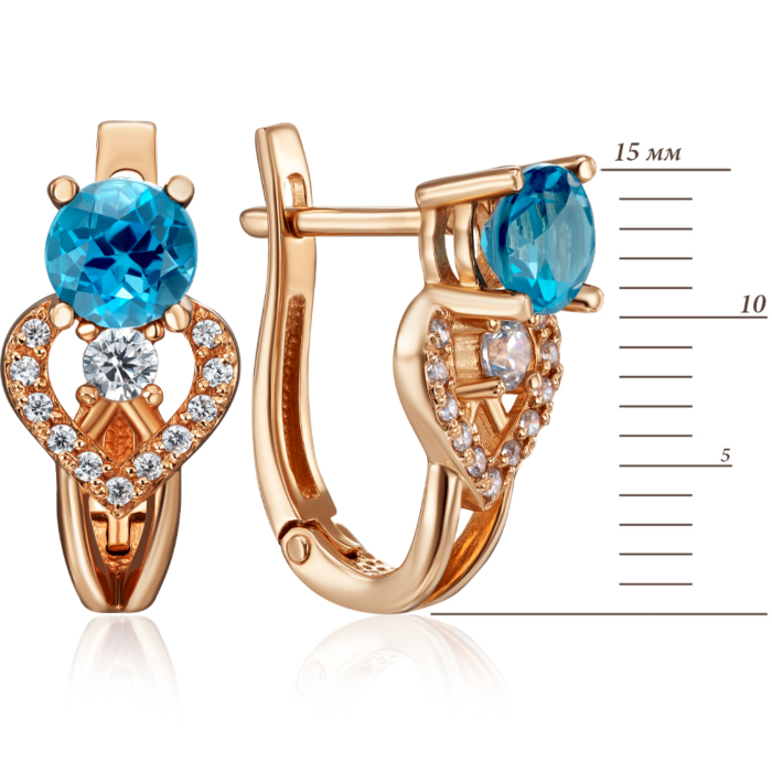 12345 Золоті сережки з топазом і фіанітами. Артикул 50326/топ к 12345 грн13,444 12345