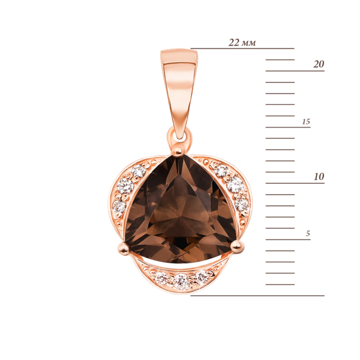 12345 Золота підвіска з раухтопазом і фіанітами. Артикул 50440/раух кс 12345 грн9,704 12345