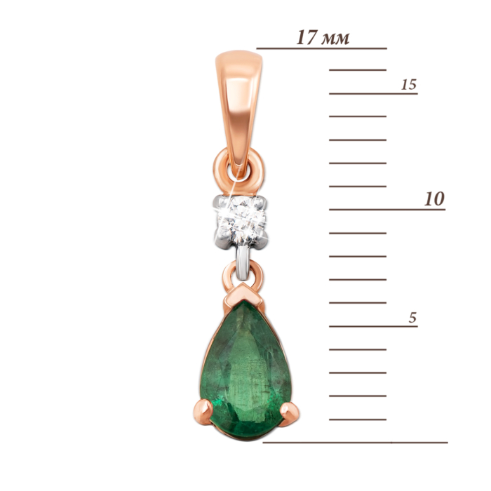 12345 Золота підвіска зі смарагдом і діамантом. Артикул 50978/2см 12345 грн16,339 12345