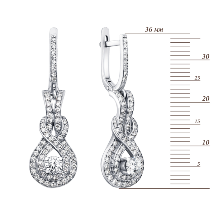 Золотые серьги с бриллиантами. Артикул 51703/4б