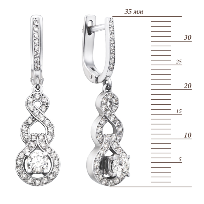 12345 Золоті сережки-підвіски з діамантами. Артикул 51805/02/1/8428 (51805/4.5б) 12345 грн318,997 12345