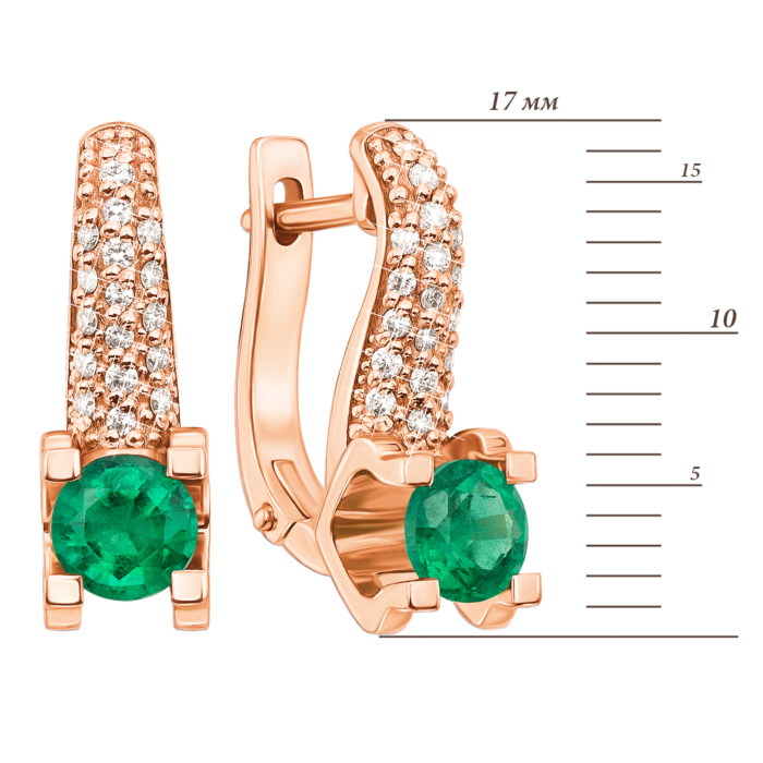 12345 Золоті сережки з діамантами і смарагдами. Артикул 51831/1см 12345 грн79,238 12345
