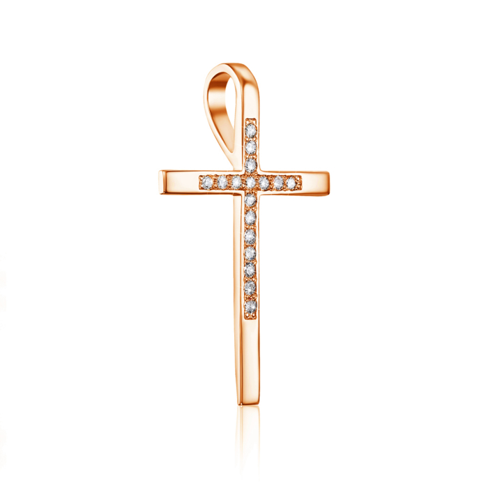 12345 Золотий хрестик з діамантами. Артикул 51941/01/1/9023 12345 грн12,285 12345