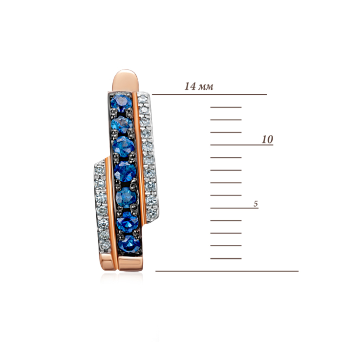 12345 Золоті сережки з сапфірами та діамантами. Артикул 520069/01/1/10356 12345 грн28,010 12345