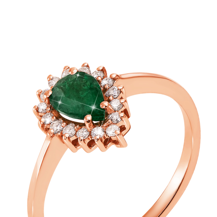 12345 Золота каблучка зі смарагдом і діамантами. Артикул 52285/1.25см 12345 грн44,472 12345