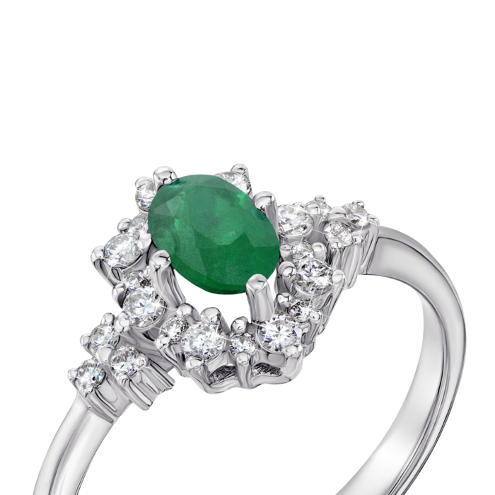 12345 Золота каблучка зі смарагдом і діамантами. Артикул 52632/1.5б см 12345 грн46,929 12345