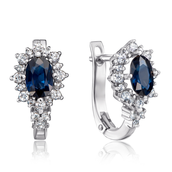 12345 Золоті сережки з сапфіром і діамантами. Артикул 52706/02/1/8029 12345 грн69,533 12345