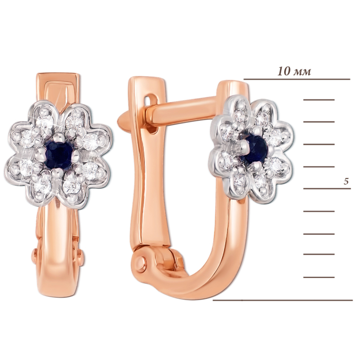 12345 Золоті сережки з діамантами і сапфірами. Артикул 52778/0.8сап 12345 грн12,654 12345